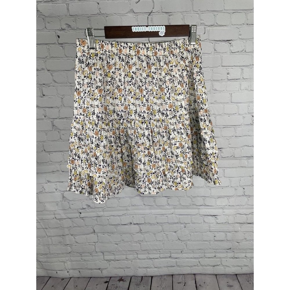 Minkpink Floral Elastic Waist Layered Pleated Ruched Floral Skirt Size M Medium